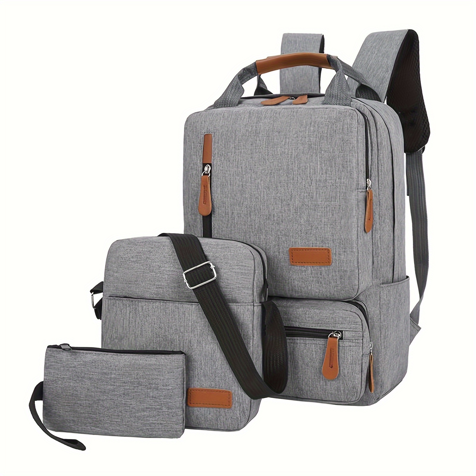 

3pcs Set Men Laptop Shoulder Bag For School To 14.