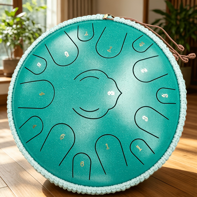Premium 14 Inch 15 Tone Tank Drum Handcrafted Tongue Drum For Sound Relaxation Desktop Ornament