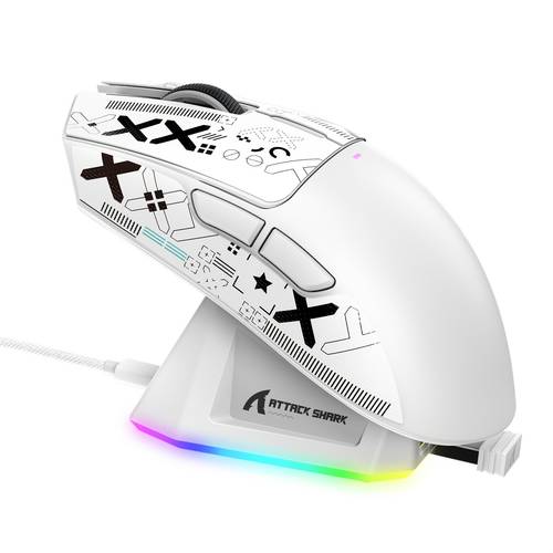 x11 gaming mouse with magnetic charging dock paw3311 gaming sensor bt 2 4g wireless wired gaming mouse with mouse grip tape 22000 dp gamer mice for ps white