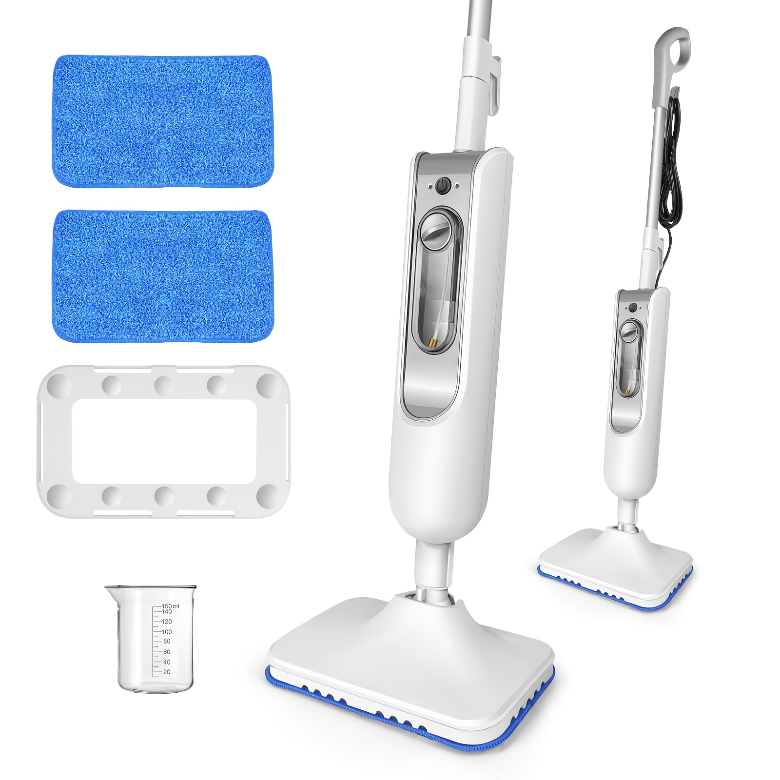 Electric Steam Mop 1500w Handheld Steam Cleaner, 2 , 400ml Tank, Floor Steamer With 2 Mop Pads And Detachable Handle For Home, Office, Tile, Hardwood, Carpet