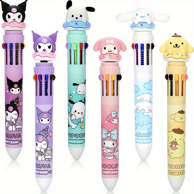 

The Series Of Ten-color Ballpoint Pens, Multi-color Push Pens, Multi-color Pens, Cartoon Anime Kuromi, My Melody, Cinnamoroll, Pompompurin, Pochacco,