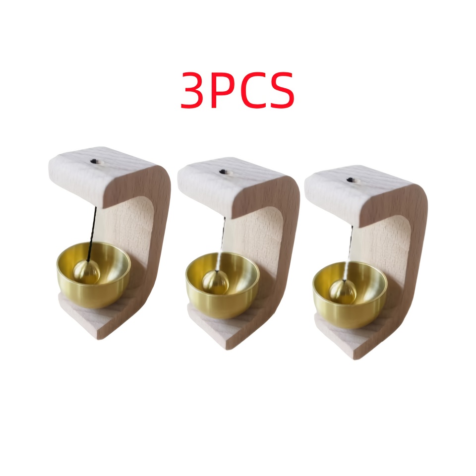Christmas Magnetic Doorbell With Adhesive Backing, 3-pack Brass Wind Chime Set For Entryway Decor