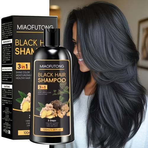 3 in 1 hair dye shampoo quickly covers gray hair long moisturizing and hydrating adds to hair gentle and non irritating suitable for all hair types for men and women