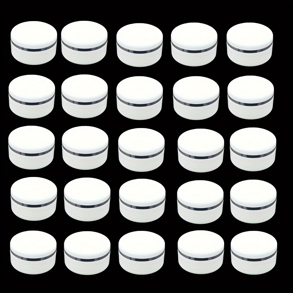 

52pcs/carton 10g 10ml Capacity White Silvery-edged High-value Cosmetics Dispensing Bottles, Small Capacity Travel Dispensing Cans