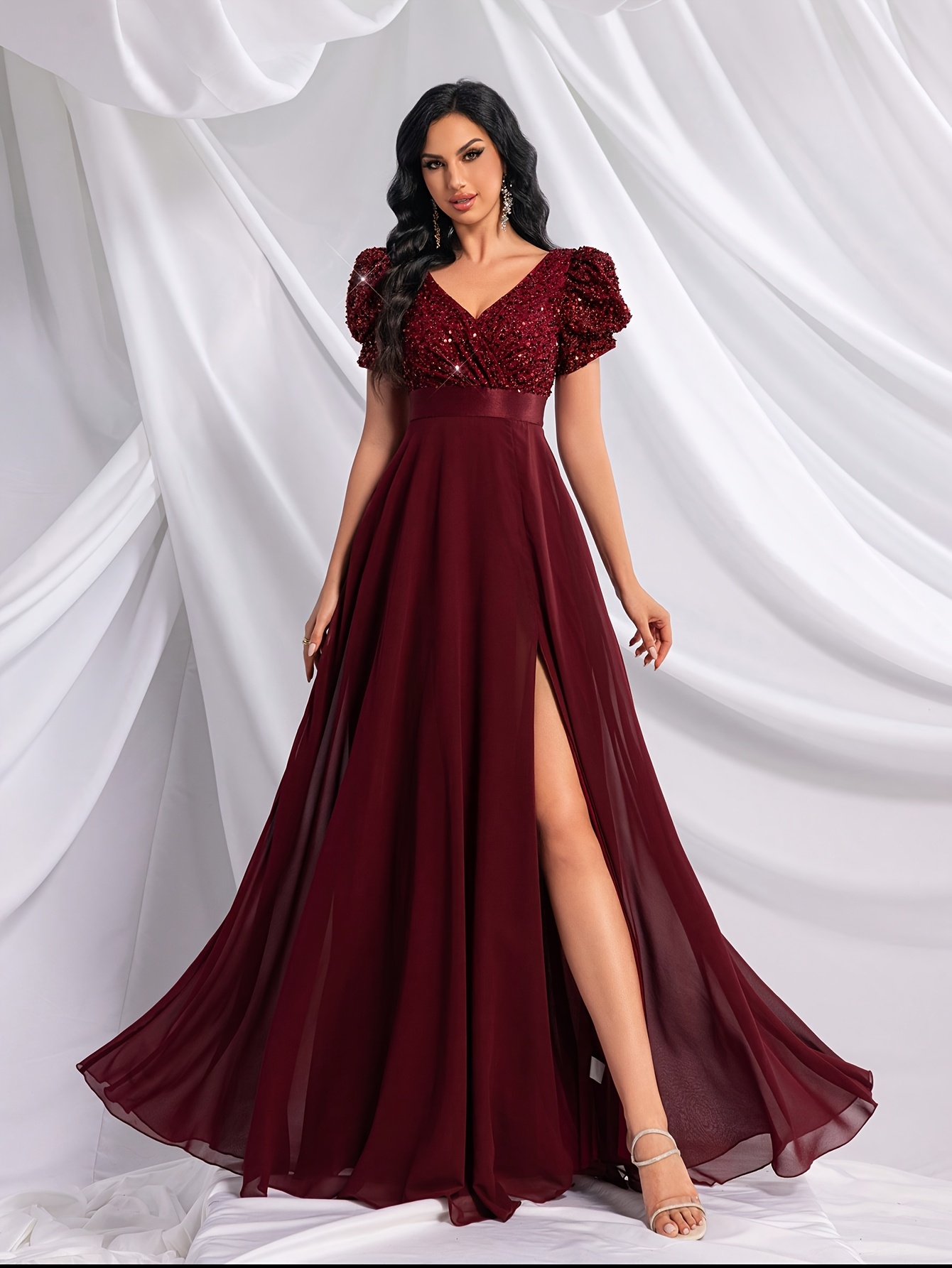 elegant embellished dress Elegant One shoulder Sleeveless Prom Party Gowns Black Split Long Evening Gowns