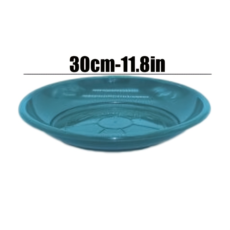 Image of Set Of 12 Turquoise Round Plastic Pot Trays Measuring 30cm (11.8 Inches) | Thick And Durable Water Catchers Suitable For Indoor And Outdoor Pots, Gardens, , And Window Boxes