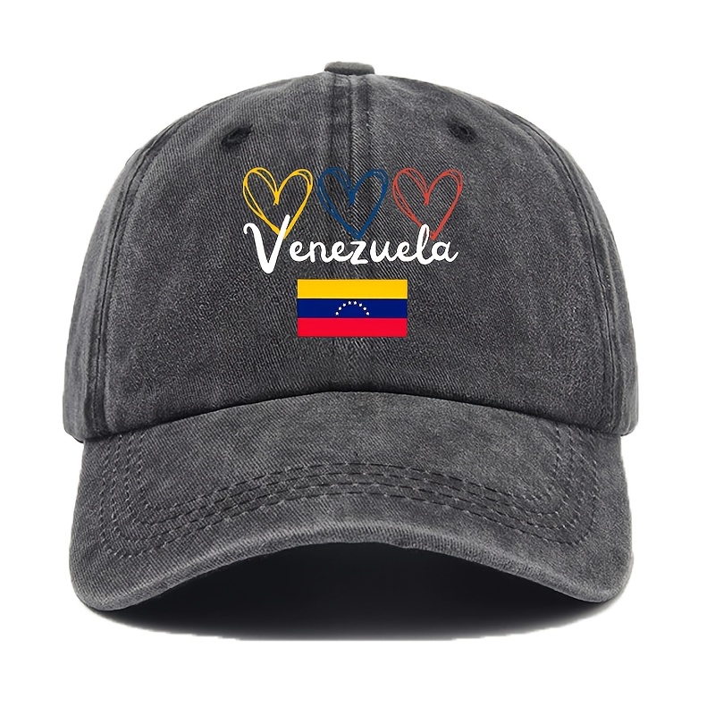 TEMU Gorra de béisbol para mujer con temática de Venezuela y de Venezuela, adecuada para exteriores, fiestas, gorras de /verano - Cierre ajustable