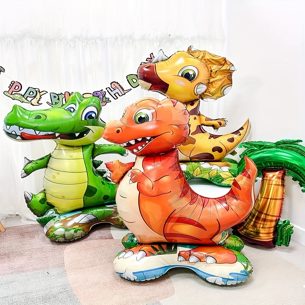 

3pcs/ Set 3d Standing Animal Balloons, Theme Party, , , Crocodile, Aluminum Film Balloons For Birthday, Anniversary, Festival Celebration, Decorative Supplies, No Power Required, Colors