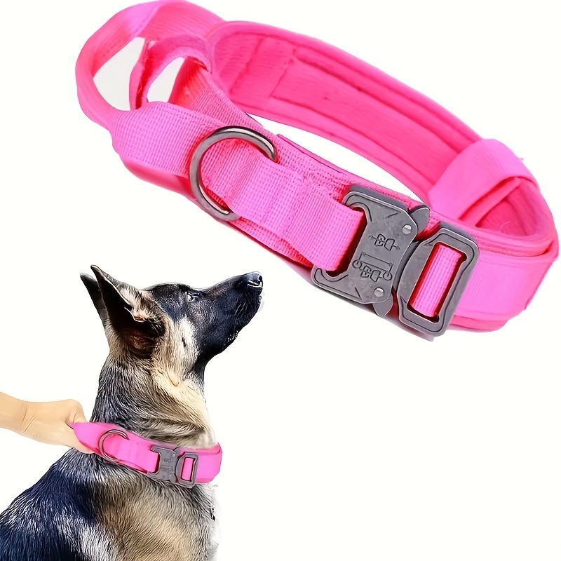 

Tactical Dog Collar With Heavy-duty Metal , Adjustable Pet Collar For Training And Walking, Polyamide Material, Uncharged - Accessory, Dog Collar