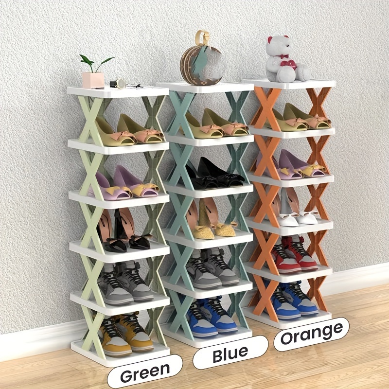 

1pc Space-saving Multi-tier Shoe Rack Organizer, Plastic Shoe Storage Shelf, Narrow Doorway Shoe Cabinet For Home, Dormitory Use