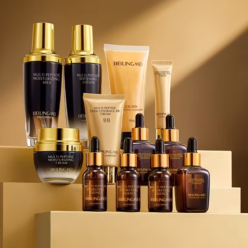 1 set luxury multi peptide snail mucin skincare set collagen boosting hydrating firming facial care with golden sensitive light beige safe 1 occasion gift box for women men all light beige types peptide snail secretion formula ideal for pigmentation wrinkles elegant gift set with golden capsules tubes skincare kit skincare products for women view skincare skincare products details 1