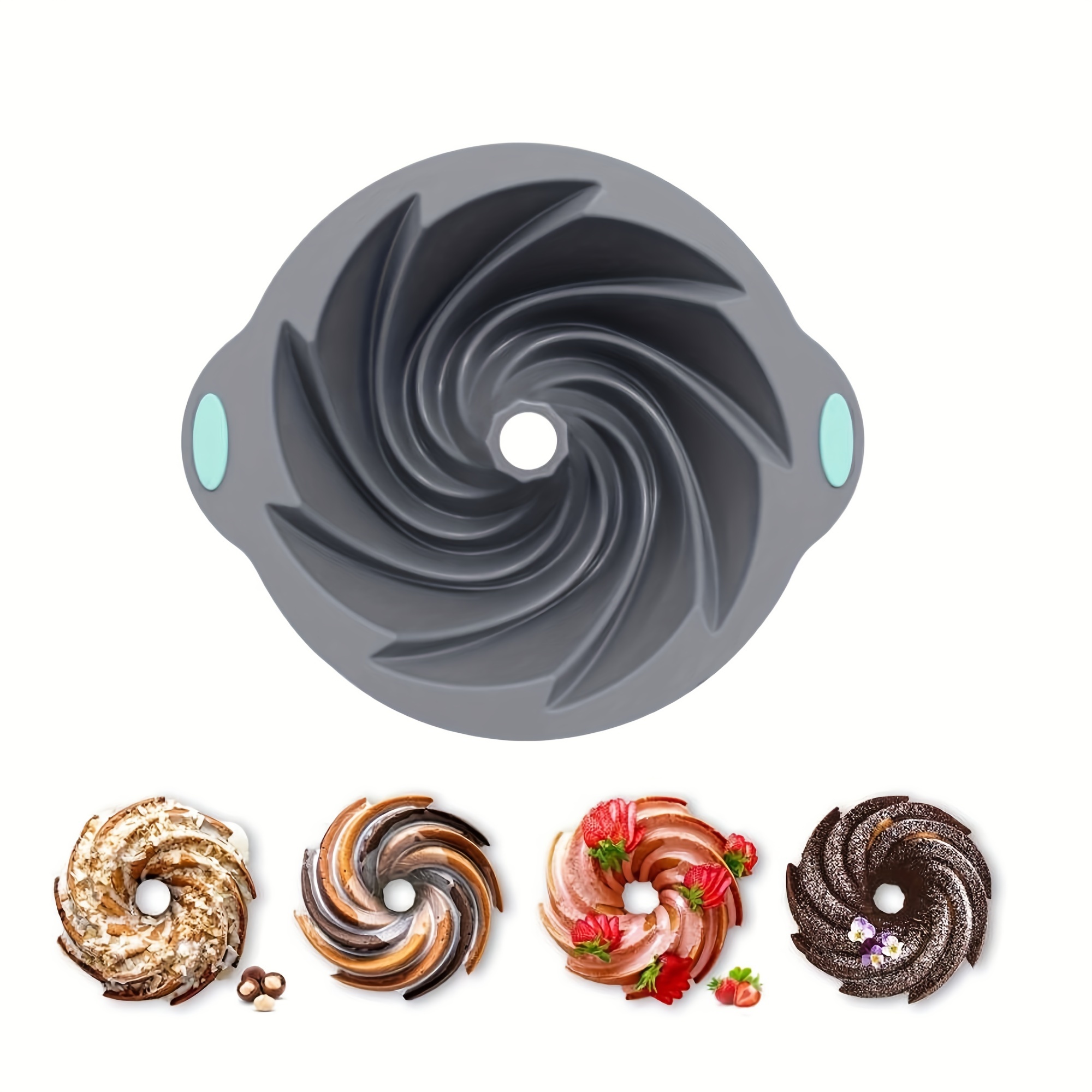 Silicone Spiral Cake Pan High Temp, Food Grade Baking for Chiffon  Fluted Tube Cakes Birthdays Kitchen Use