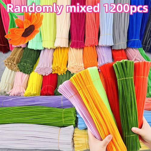random colorful 1200pcs multi color flexible hair roots flexible thread suitable for making flowers animals and miniature models multi sticks handmade materials