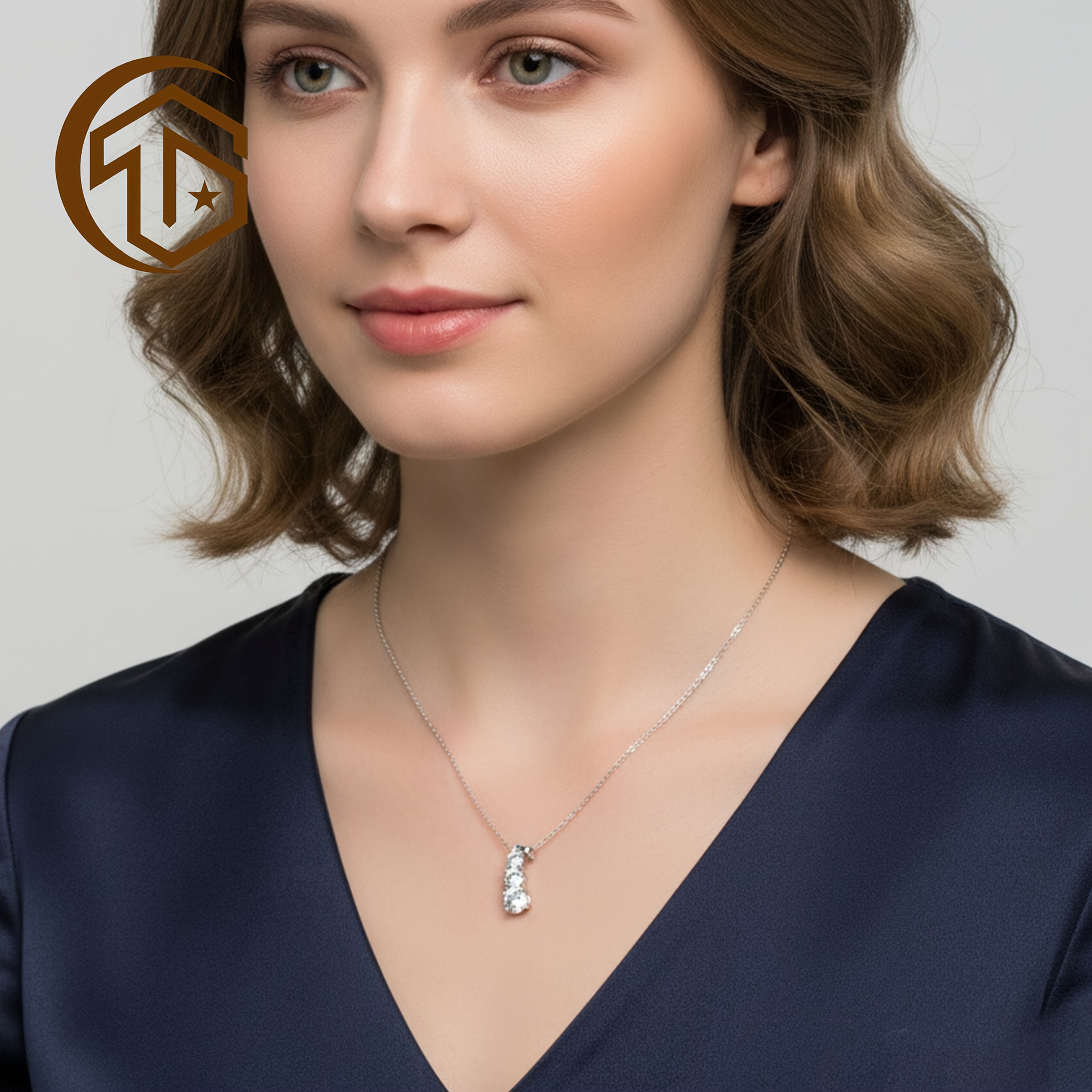 Women's 925 Silver Stacked Necklace with Zirconia