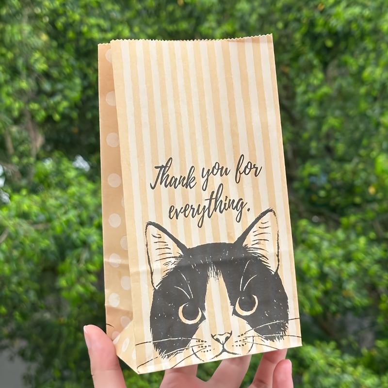 TEMU 10pcs, Sac En Papier Cadeau Chat Mariage Emballage Fête D'anniversaire de Fête Petit Emballage Artisanal Goodie Décoration de Fête de Chat ,
