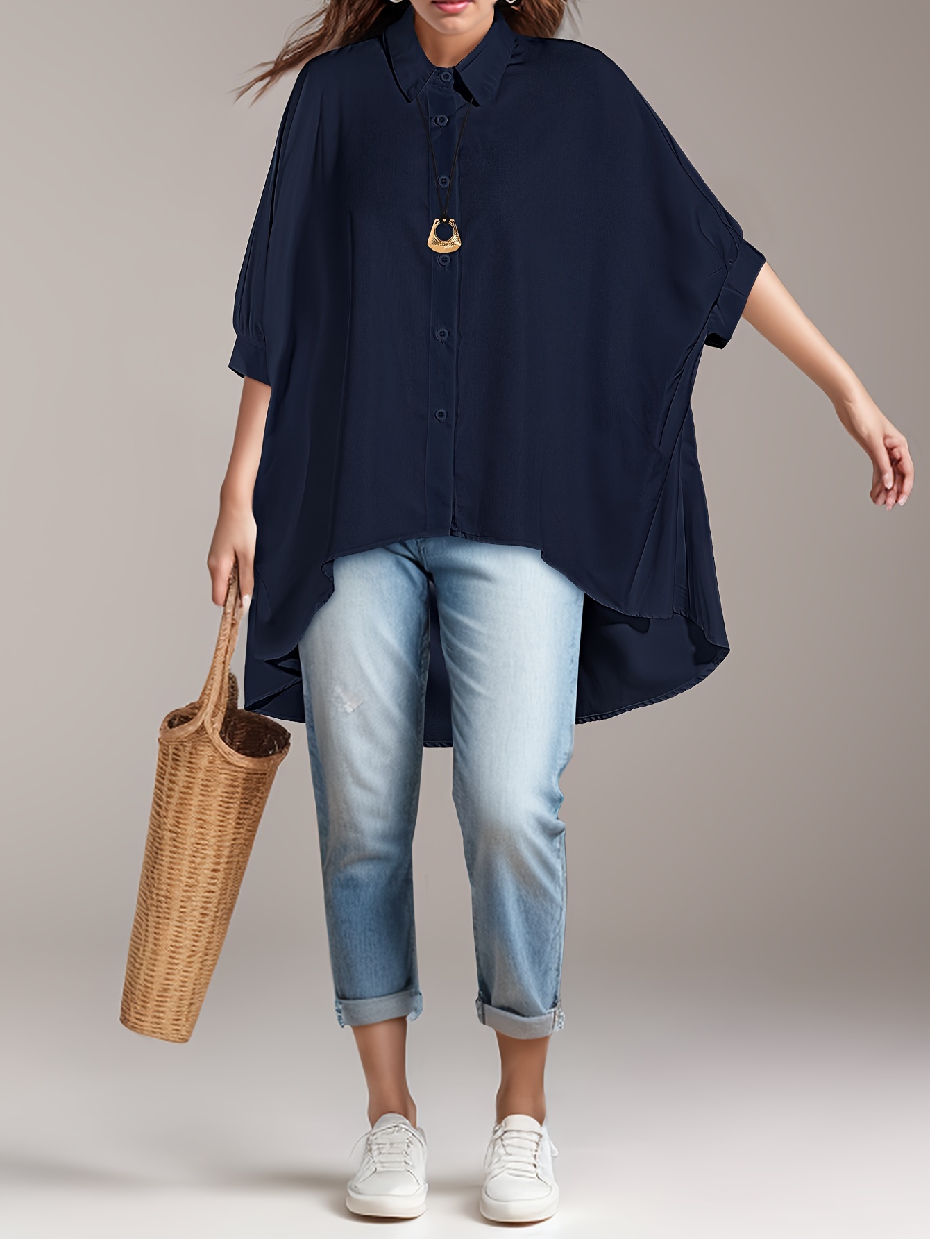 womens light   front blouse non see through shirt for casual outfits beach vacations casual attire machine washable non stretch shirt in pastel   fall essential summer fashion cuffed batwing sleeves smooth texture fabric