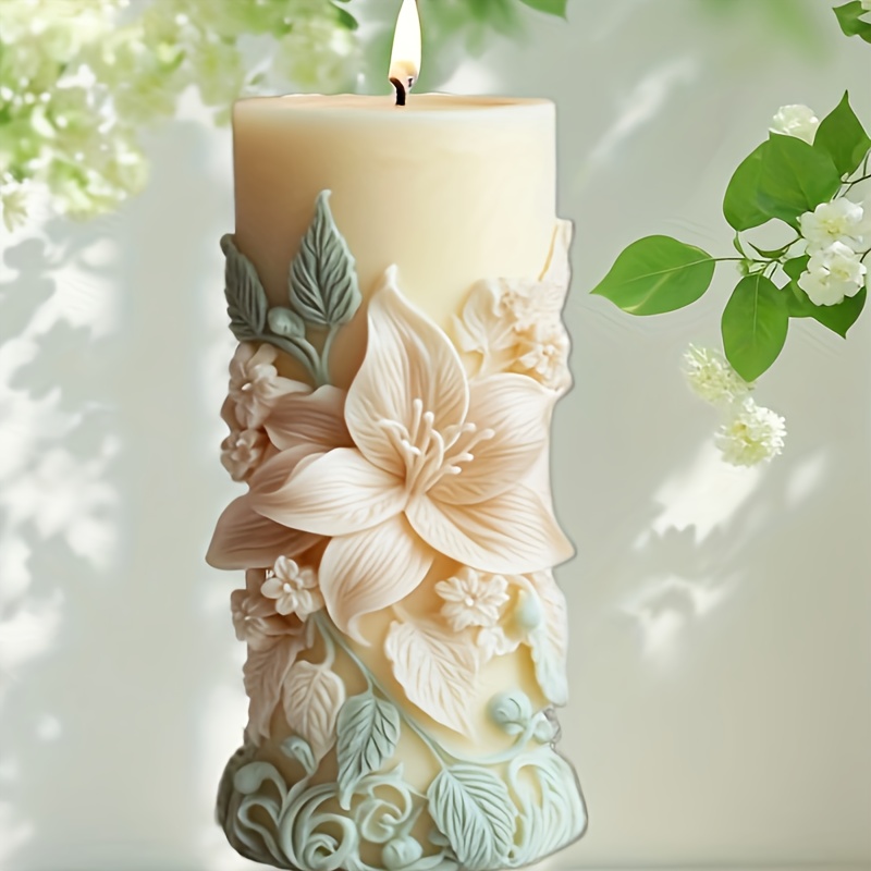 

Lily Flower Pillar Candle Silicone Mold, 3d Blooming Floral Soap Mold, Versatile Indoor & Outdoor Use, No Electricity Needed, For Room Types