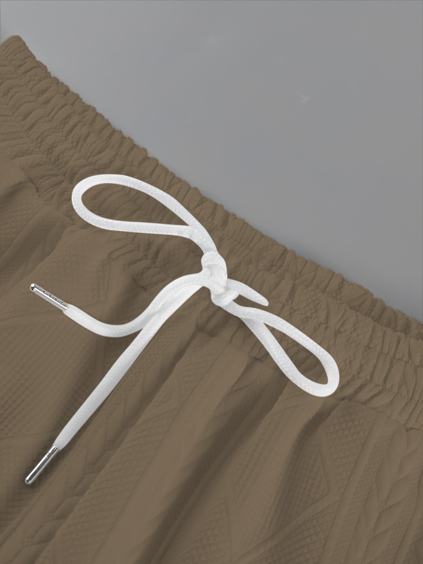 Men'S Suit Round Neck Car Knit Label Tassel Texture Short Sleeve Top Drawstring Slant Pocket Long Pants Casual Two-Piece Set