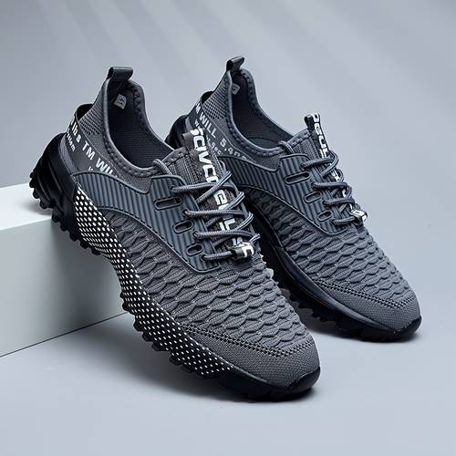 mens casual versatile trendy dad shoes ultra lightweight cushioned mesh summer breathable non stuffy sneakers trendy mens breathable knit soft sole sneakers casual summer shoes