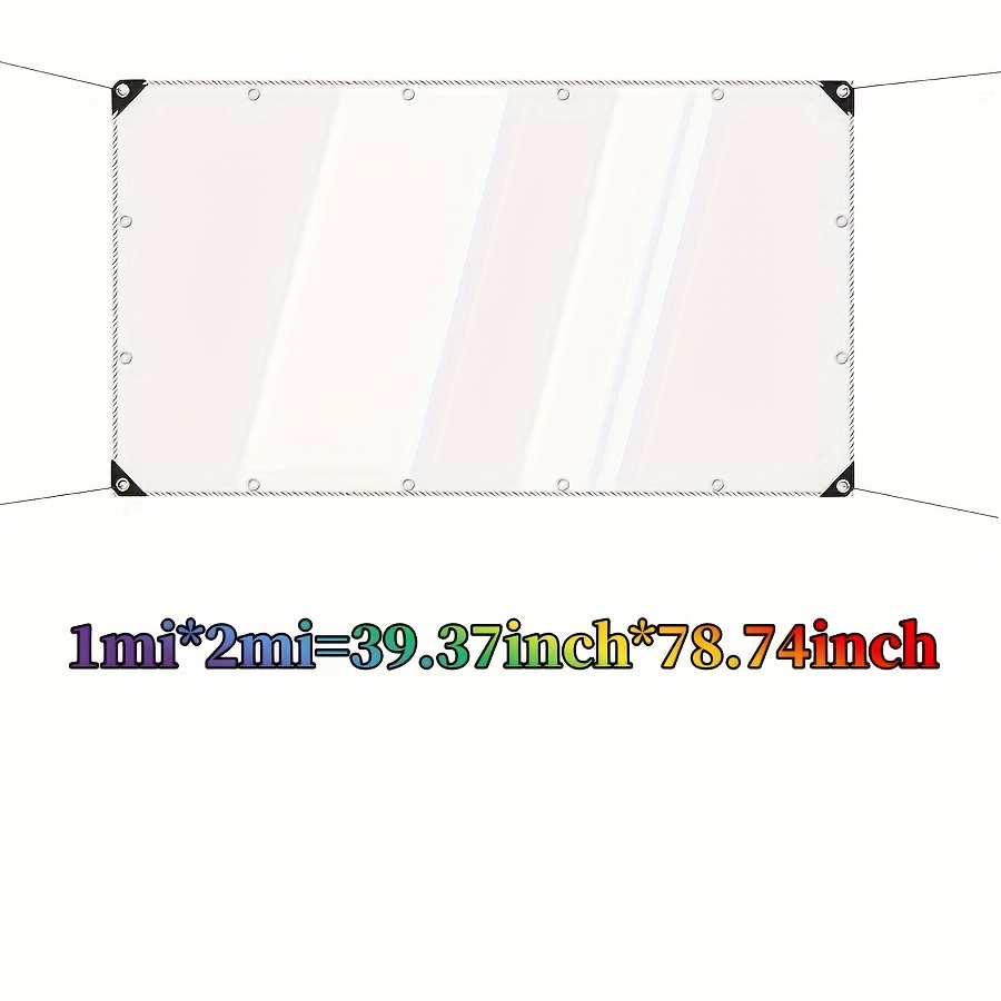 TEMU 20 Mil Thickened Transparent Pvc Waterproof Tarpaulin, European Standard Durable Tear-resistant Material, Edge Reinforcement With Golden Metal