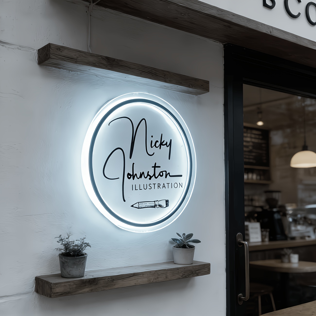 Round Personalized Neon Sign with LED Light, Custom Gift