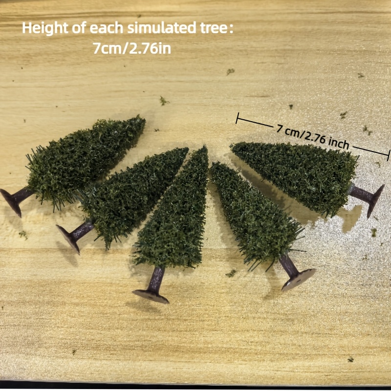 5pcs 7cm Tall Mini Model Landscape Micro-landscape Tree Christmas Simulation Tower Pine Building Sandbox Scenery Materials