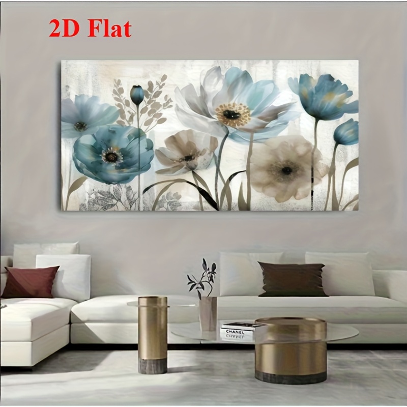 TEMU 2d Flat, 2d Flat, 1 Canvas Prints, Floral Artworks, Perfect For Gifting In Bedrooms, Living Areas, Kitchens,, Murals, Autumn Themes, Room Embellishments, Without Frames