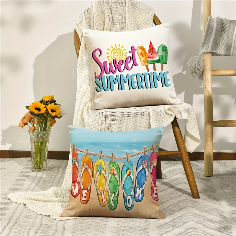 4pcs summer pillow covers 18x18 inch time throw Temu