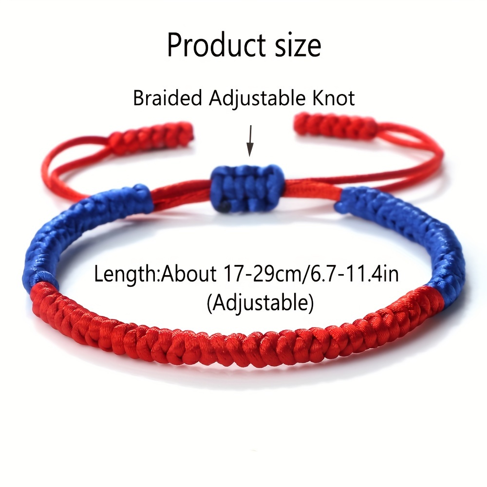 Adjustable National Flag Woven Rope Bracelet for Women
