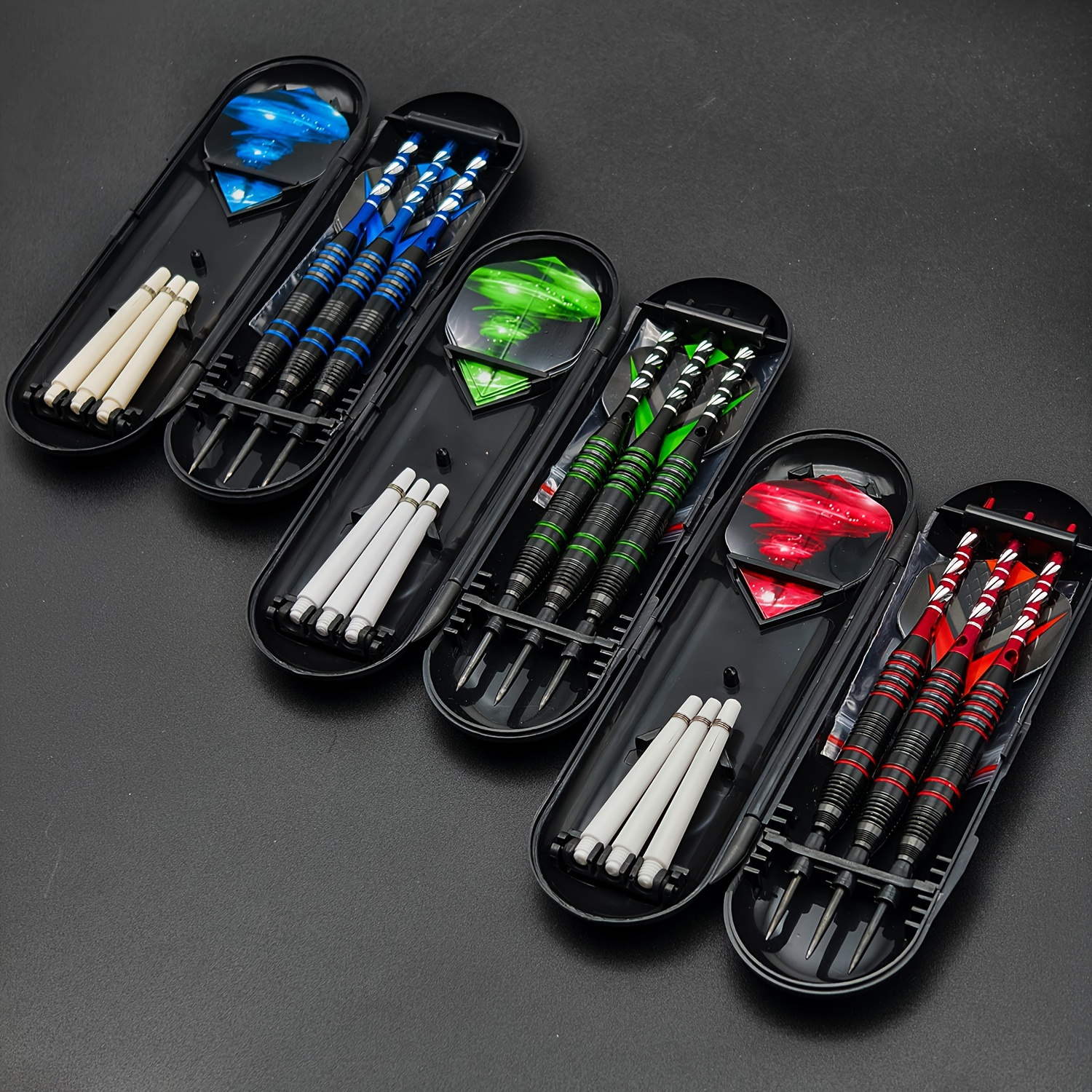 GOODARTS Shadow Series Professional Metal-Tip Throwers Set - 3-Piece, 22g Precision-Machined Tips, for Leisure and Competition, Universal Fit for All Skill Levels, Ages 14+, with Durable Carrying Case, Extra Shafts, Rubber O-Rings & Spring Rings Included