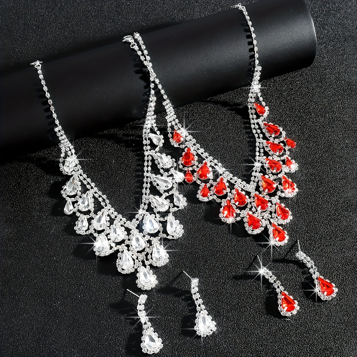 Elegance Water Drop Tassel Necklace and Earrings Set