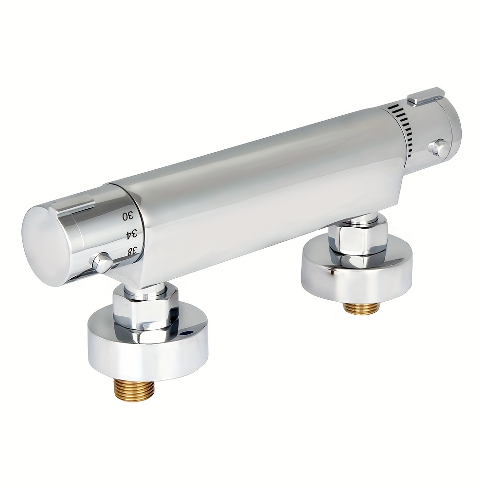 Image of Thermostatic Shower Mixer Bar, Wall Mounted Thermostatic Shower Mixer Valve 38°c Anti Scald, Shower Mixer Tap, Water Intelligent Temperature, Solid Brass, Chrome