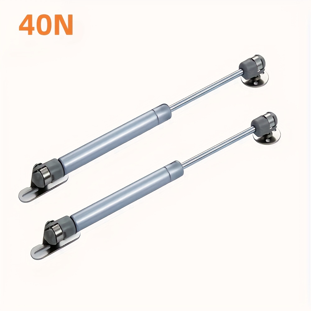 TEMU 2pcs Modern Polished Metal Cabinet Door Lift Support - 20n To 200n Gas Strut Hydraulic Spring Hinges For Kitchen Cupboards & Furniture Hardware