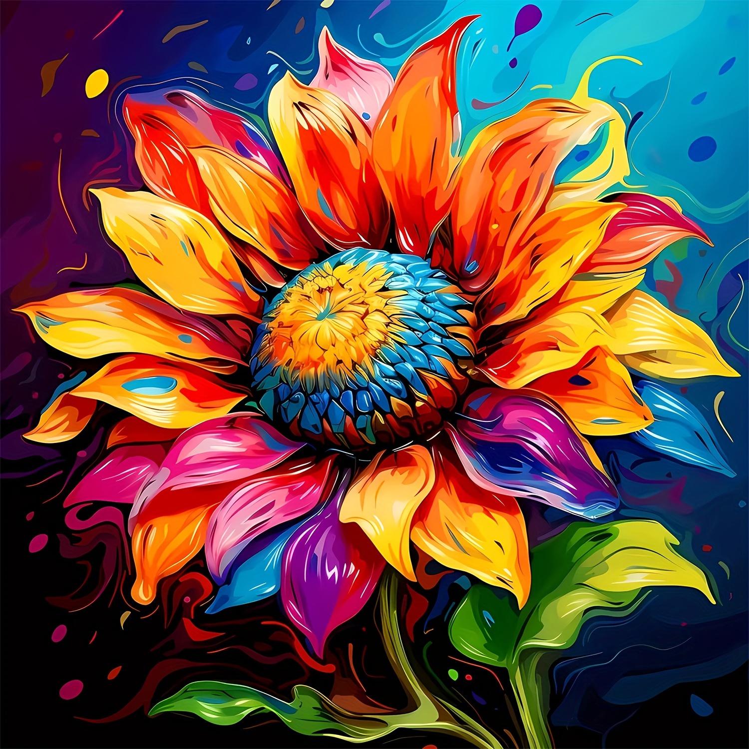 

Sunflower Diamond Art Kit 7.87x7.87in - Diy 5d Full Drill Round Diamond Painting, Frameless Mosaic Craft For Home Decor, Relaxing Gift For Adults And Beginners