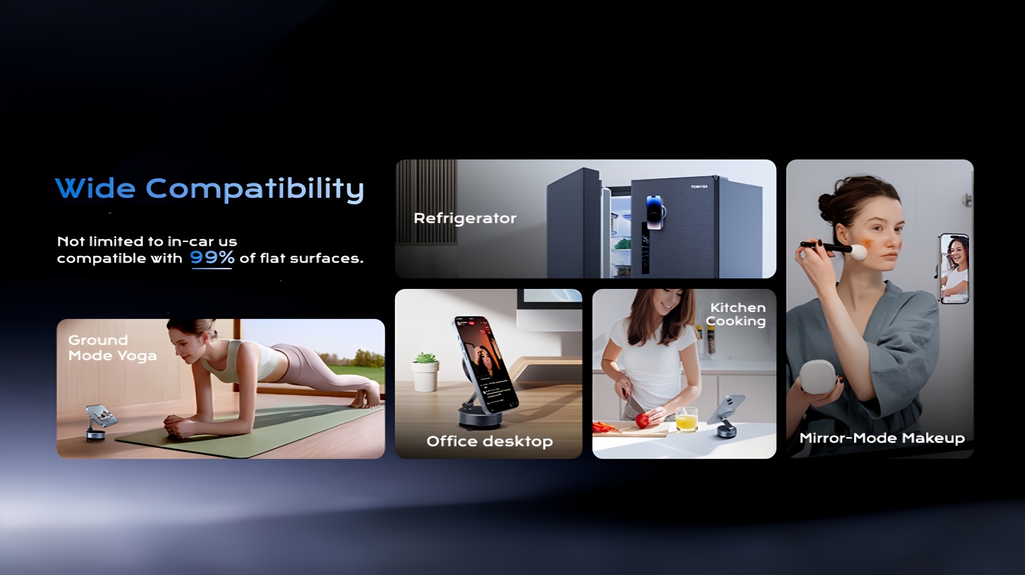 15W Draadloze Oplader Autotelefoonhouder, met Kleurrijke LED-verlichting Uitschuifbare Opvouwbare Magnetische Telefoonhouder voor Auto Dashboard, Snelle Warmteafvoer/Vreemde Voorwerp Detectie/Overlading Bescherming, Compatibel Met Alle Mobiele Telefoons, Kerstcadeau voor Mannen