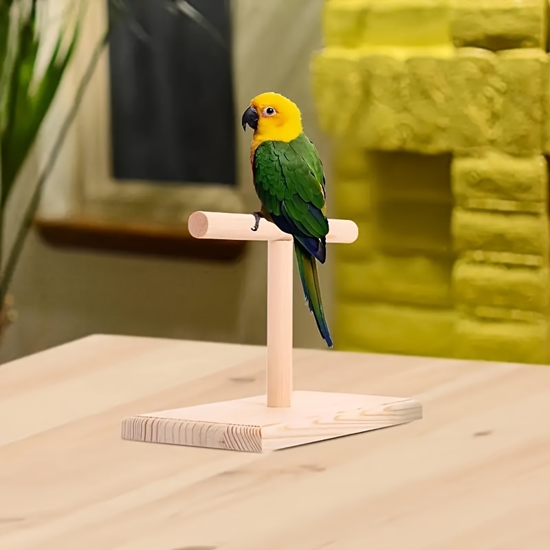 1pc Radiata Pine Perch Stand - Multi-level Parrot Training Perch, Sturdy Tabletop Bird Stand For Small Birds, Safe Rounded Edges & Easy-, Accessory