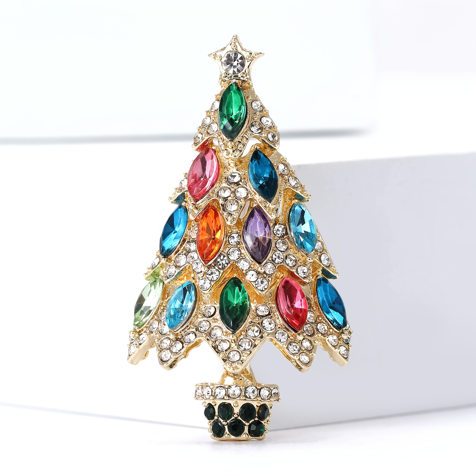 

Luxury Christmas Tree Brooch, Classic Plant Design, Zinc Alloy Decorative Pin Badge, Fashionable Women's Accessory, Gift , Brooches, Decorative Pins,