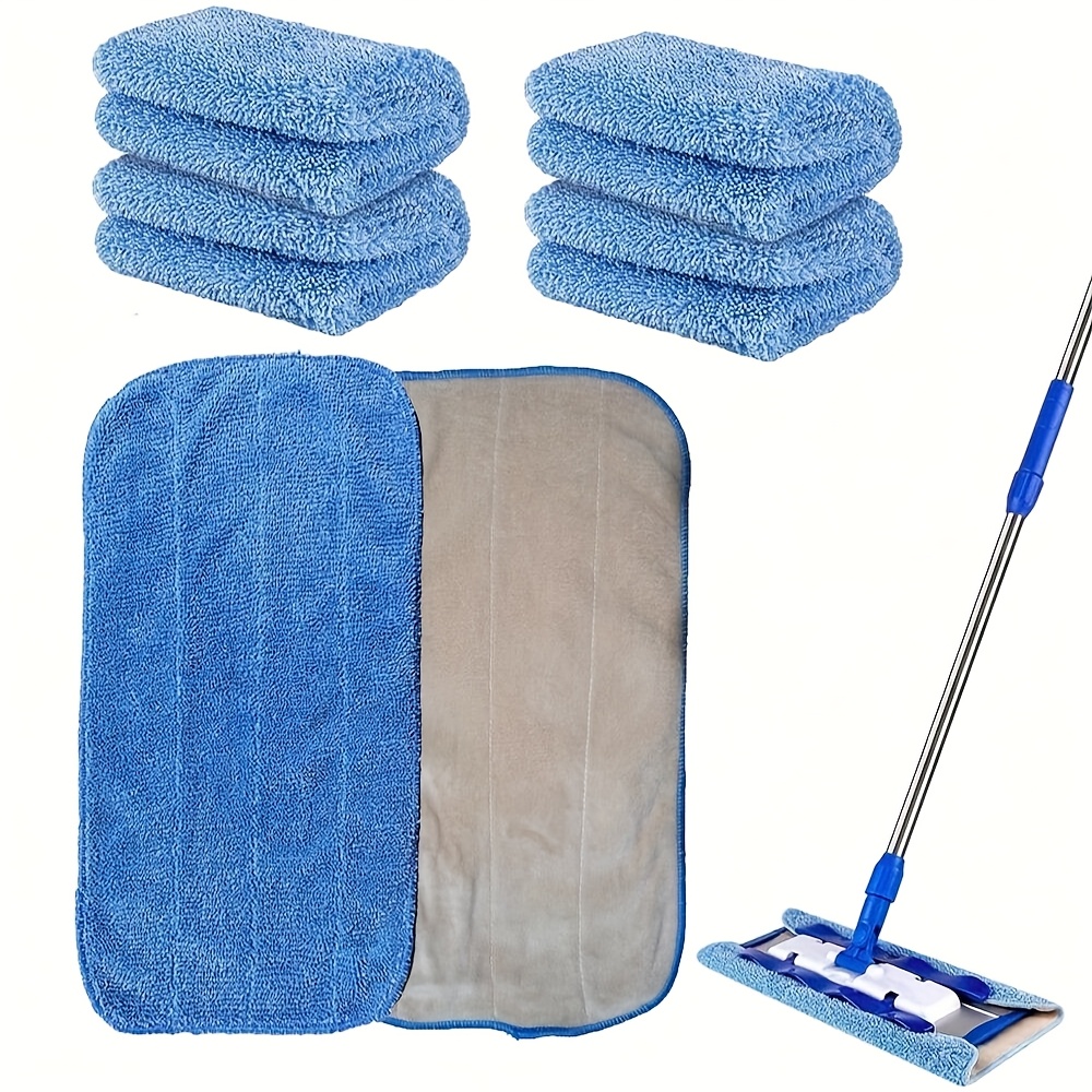 Image of 4pcs Is Suitable For Mr Siga Fiber Mop Pad, Suitable For Cleaning Hardwood, Laminated Board, And Tile Floors, Reusable And Washable Floor Cleaning Flat Mop Pad