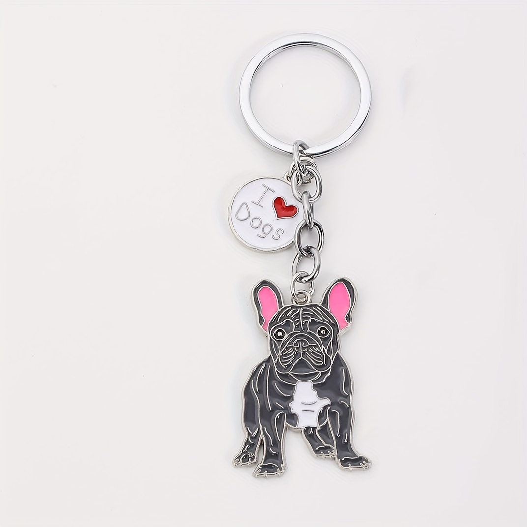 TEMU 1 Stück Cartoon Familien Schlüsselanhänger Legierung Hund Form Metall Schlüsselanhänger Anhänger, mit Ring Schnalle, für Valentinstag, Männer,