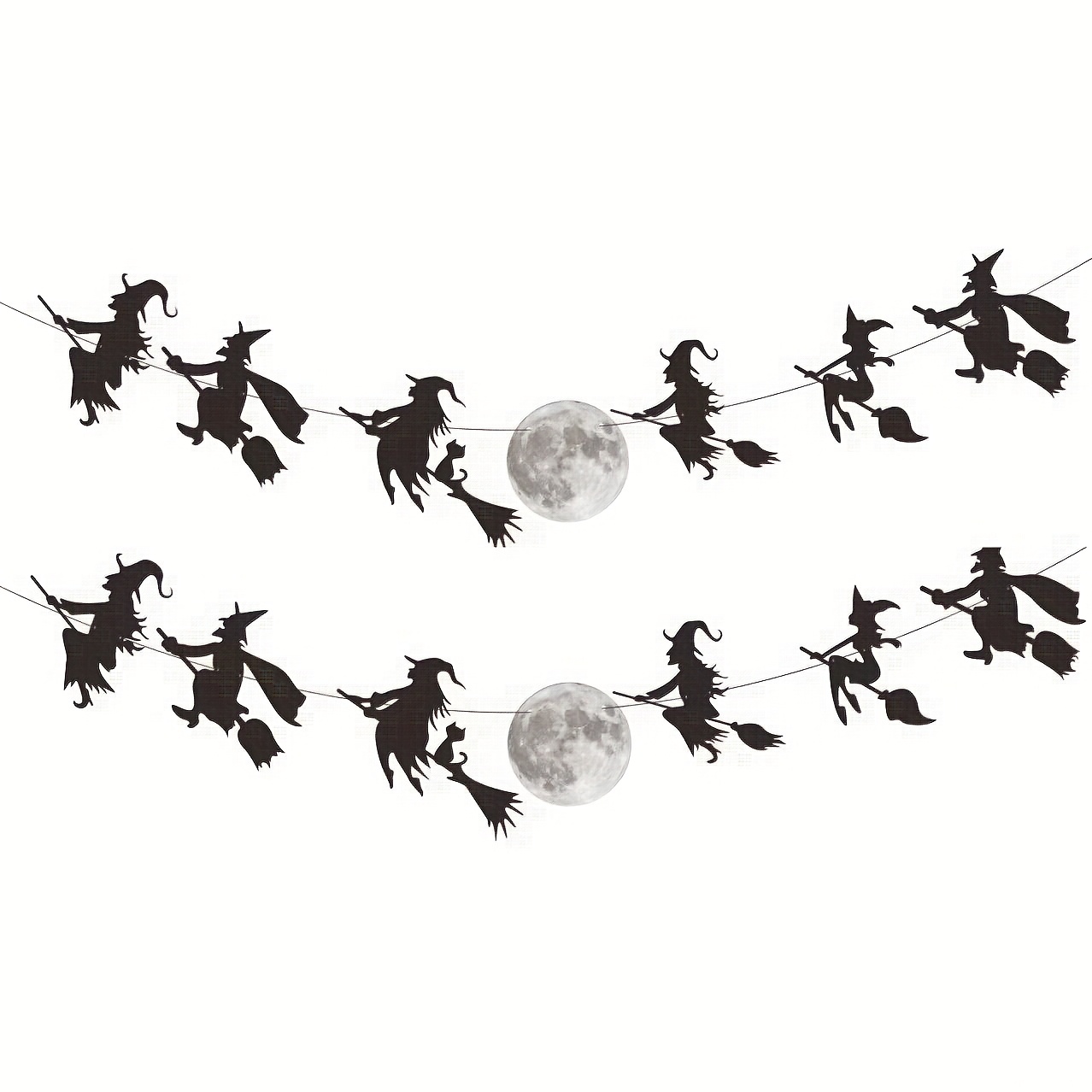 1pc/2pcs, Halloween Witch Garland Banner, Witch Banner, Halloween Decoration, Autumn Home Decoration, Halloween Witch Party Banner, Thickened Material