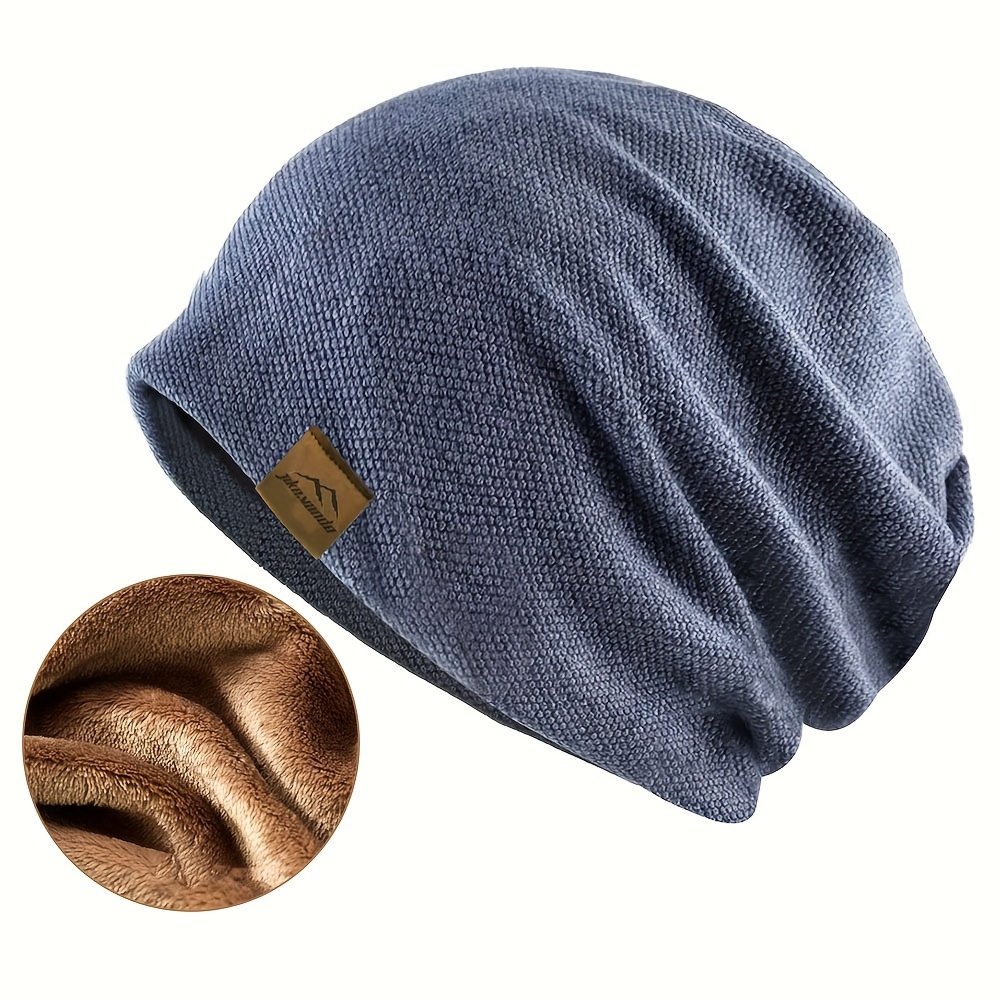 

1pc Unisex Knit Beanie Hat - Soft Textile Fabric, Solid Color, Casual Warm Headwear, Machine Washable, Ideal Gift For Men And Women