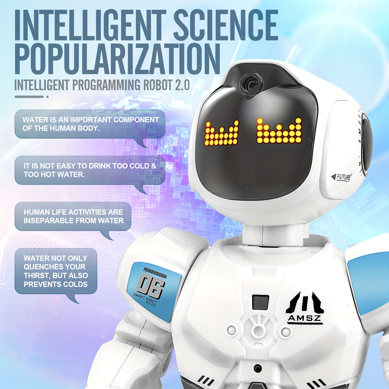 Large RC Robot with Smart Emo Toys for Kids 5-7, Gesture Sensing Programmable Interactive Remote Control Robots for 8-12 with LED Eye Express for Boys 4-9 Years Old Boys Birthday Gifts