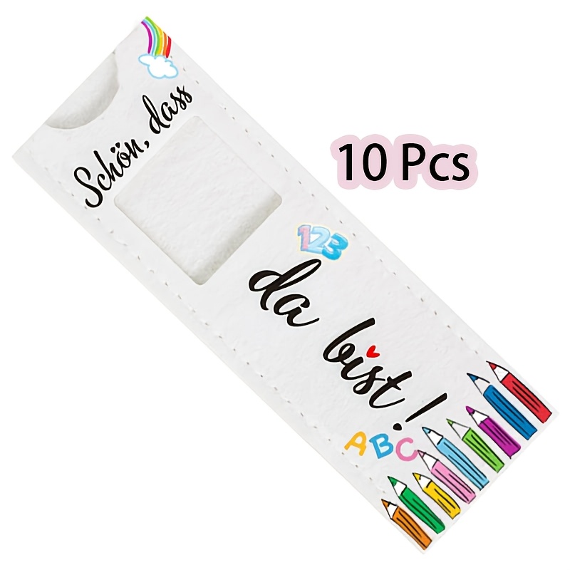 German Back-to- Themed Felt Gift Wrap Set - "schön, Dass Du Da Bist", Rainbow Thank You Gift, Suitable For Back-to-, Teacher's Day, Birthdays, Weddings, And School Opening Party Favors