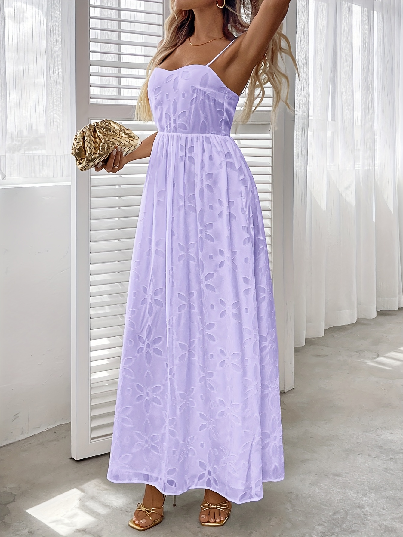 chinese dress ladies Abstract purple dress with loose fit  GUNTINA