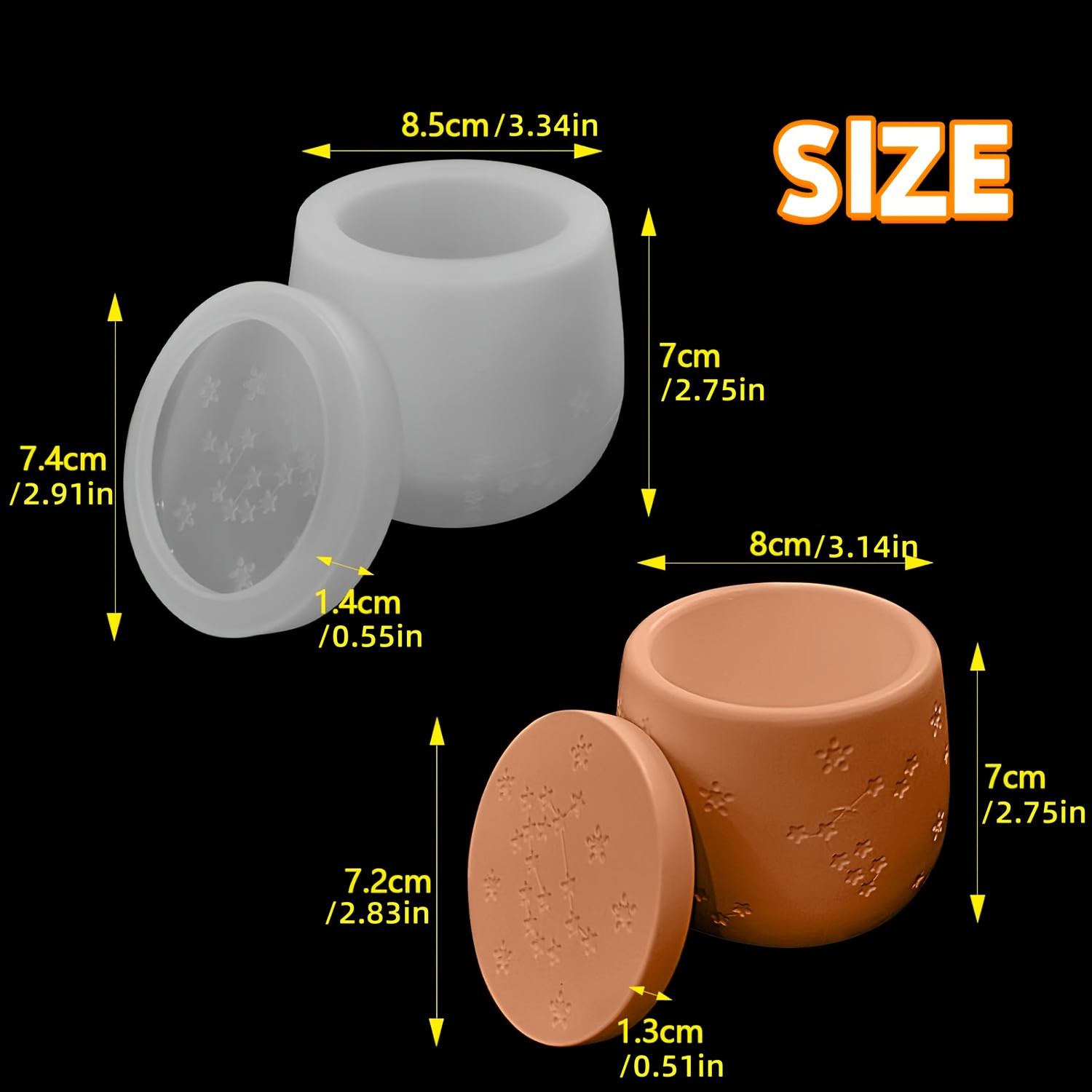 E-shop Eine abgedeckte Silikonform, Kerzenhalter Silikonform und Blumentopf Silikonform, geeignet für Epoxidharz, Gips und Beton Bastelarbeiten, ideal