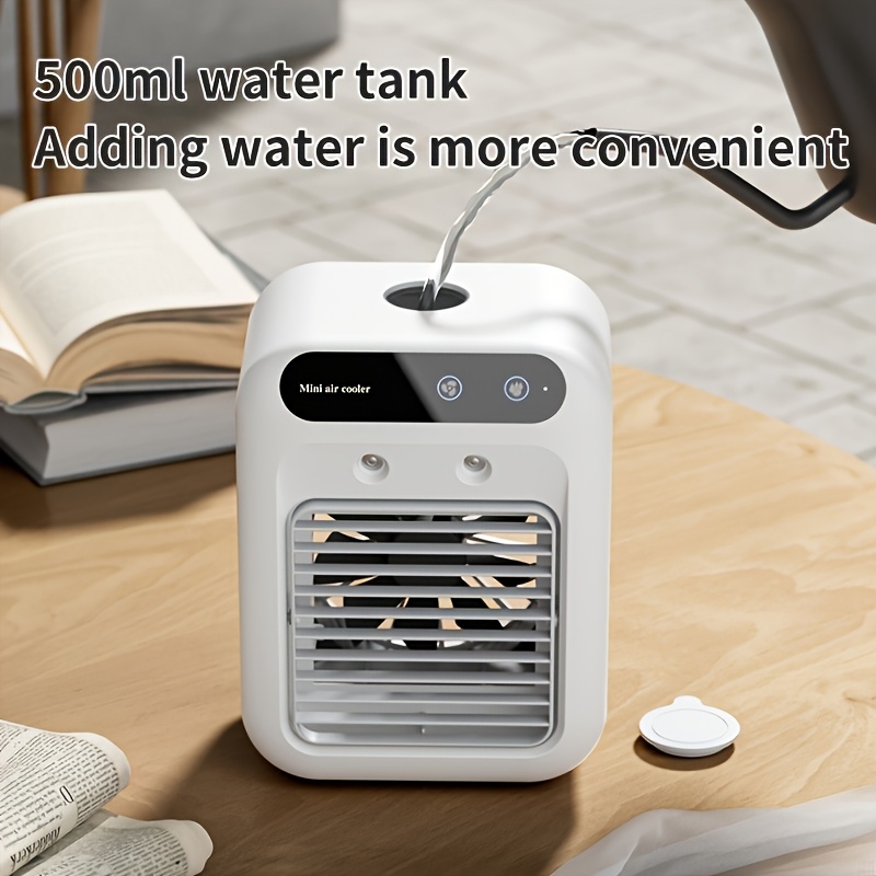 Portable RV Air Conditioner et Cooler - Mini ventilateur de climatisation rechargeable par USB - Dispositif de refroidissement de bureau portable - Mini refroidissement portable rechargeable par USB sans fil - Faible tension, fonctionnement silencieux, adapté pour dortoir, maison, bureau et voyage