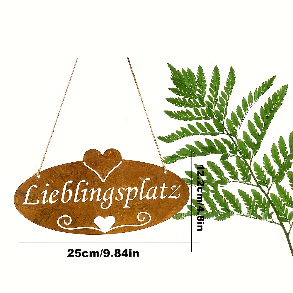 E-shop 1 Stück Rostgravur Metall Wanddekoration, Vintage Wanddekor, -Schild, Hängende Gartendekoration , Herzförmige Gartendekoration Türschild, Innen-