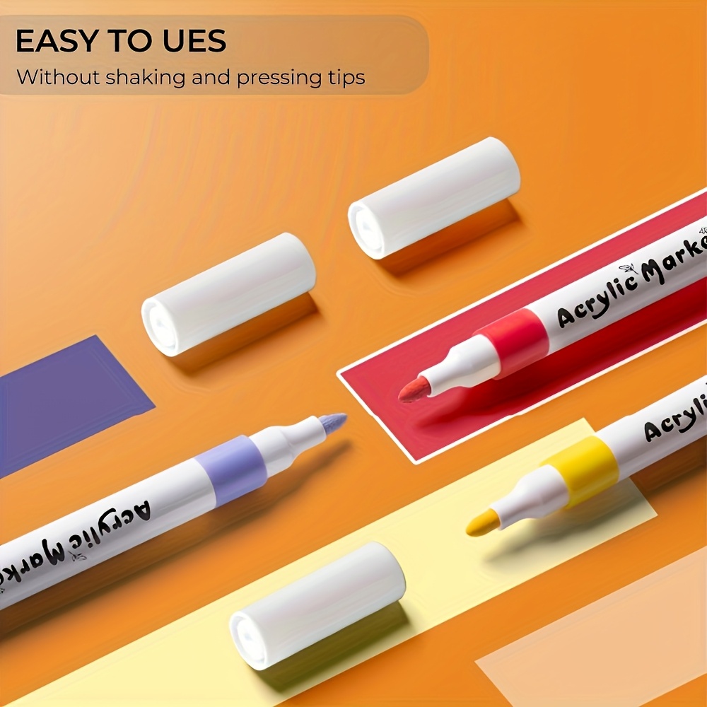 12 36 48 60pcs colors acrylic   set   tip acrylic pens for   ceramic   metal wood and for professional art use Product details 3