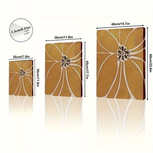 1pc framed abstract floral geometric boho canvas wall art mustard yellow golden beige modern painting with frame for living room bedroom office entryway decor installation minimalist beige cor home decor wall art framed ready to hang extra large canvas wall art wall art decor framed abstract wall art 2d flat