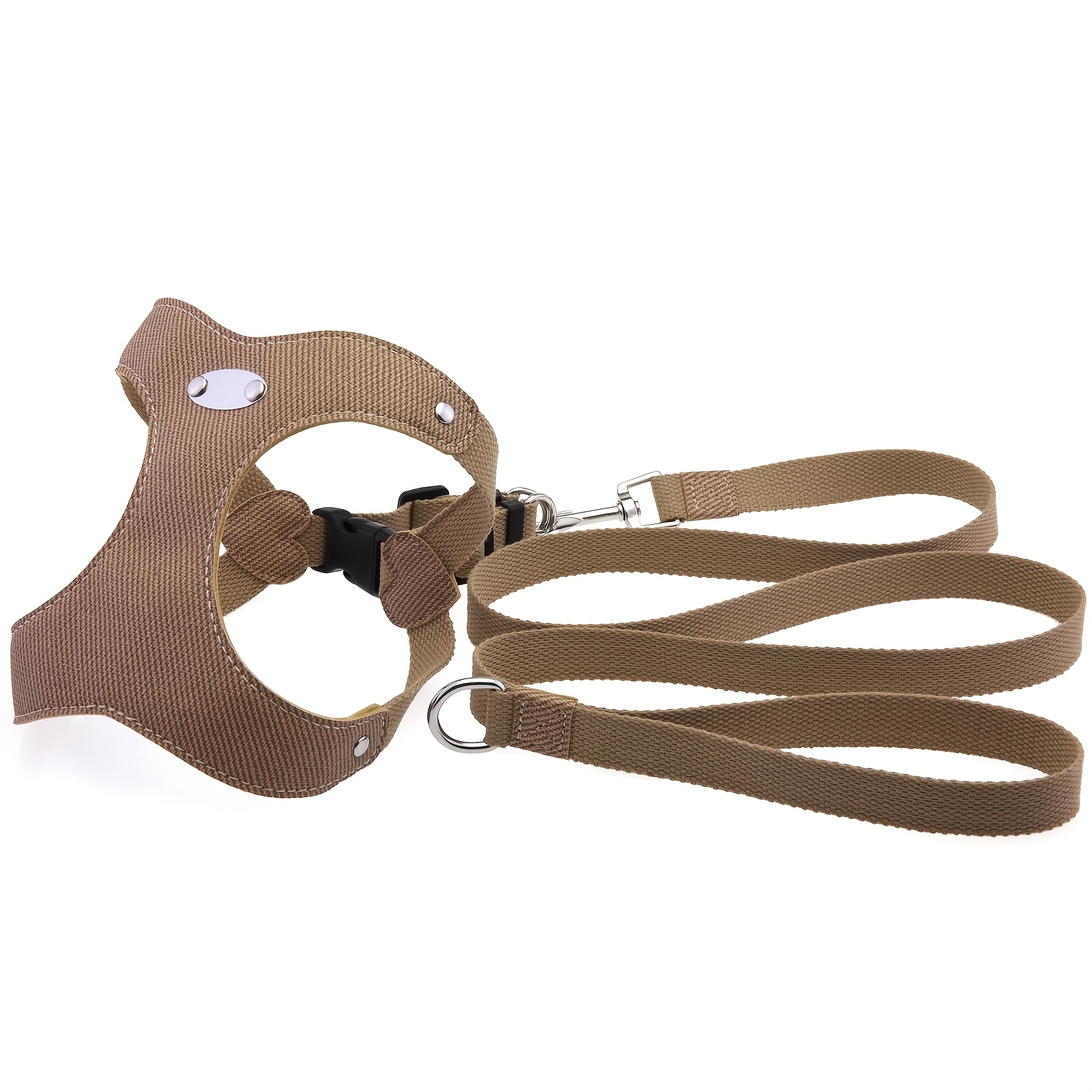 Custom Engraved Dog Harness and Leash Set with Personalized Name Plate